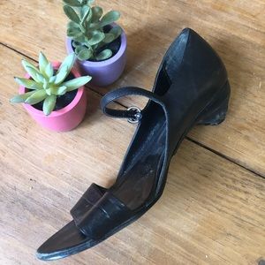 Black Mary Jane Kitten Heel